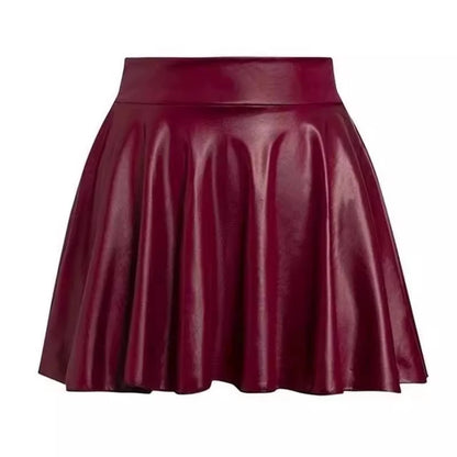 Multipurpose Elastic Mini Short Skirt Women Faux Leather Skirts High Waist for Skater Work Nightclub