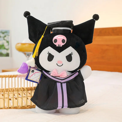 Sanrio Anime Plush 35Cm Cinnamoroll My Melody Kuromi Hello Kitty Graduation Plushie Doll Kawaii Soft Stuffed Graduation Gifts