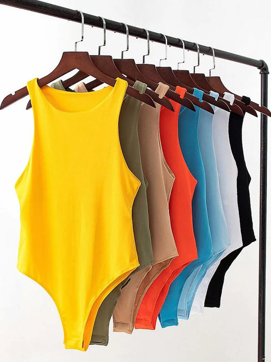 Summer Solid Sexy Bodycon Women Bodysuits Female 4 Color Green Slim Casual Bodysuit Chic Lady Club Short Playsuits Femme