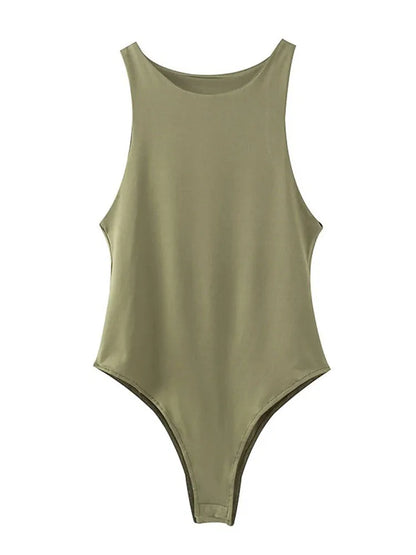 Summer Solid Sexy Bodycon Women Bodysuits Female 4 Color Green Slim Casual Bodysuit Chic Lady Club Short Playsuits Femme