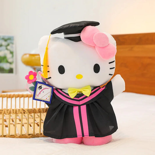 Sanrio Anime Plush 35Cm Cinnamoroll My Melody Kuromi Hello Kitty Graduation Plushie Doll Kawaii Soft Stuffed Graduation Gifts