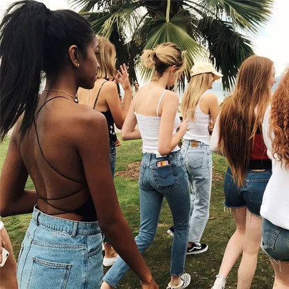 New in 2024 Summer Sexy Bandage Bodysuit Women Hollow Out Backless Black Body Top Female Cotton One Pieces Night Club Outfit