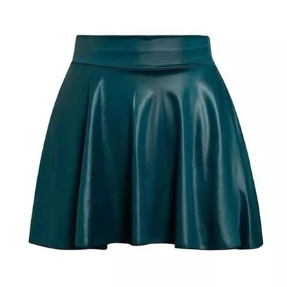 Multipurpose Elastic Mini Short Skirt Women Faux Leather Skirts High Waist for Skater Work Nightclub
